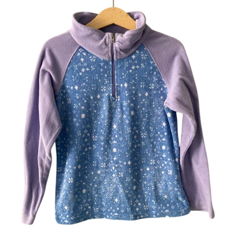 Columbia Glacial II Printed Fleece 1/4 Zip Pullover - Purple Blue - XS 6/6X